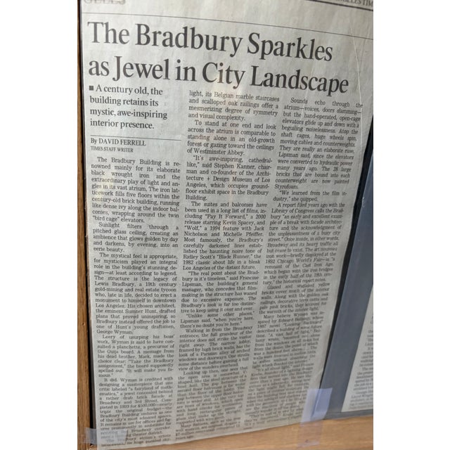 1980s Vintage Framed Bradbury Building Atrium Art Print With J. Golden Kimball Quote - 17.5" X 21.5" For Sale - Image 5 of 6