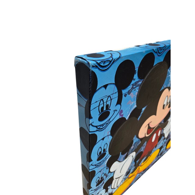 Pop Art Vintage Original Steve Kaufman Sak Double Mickey Mouse Pop Art Painting For Sale - Image 3 of 18