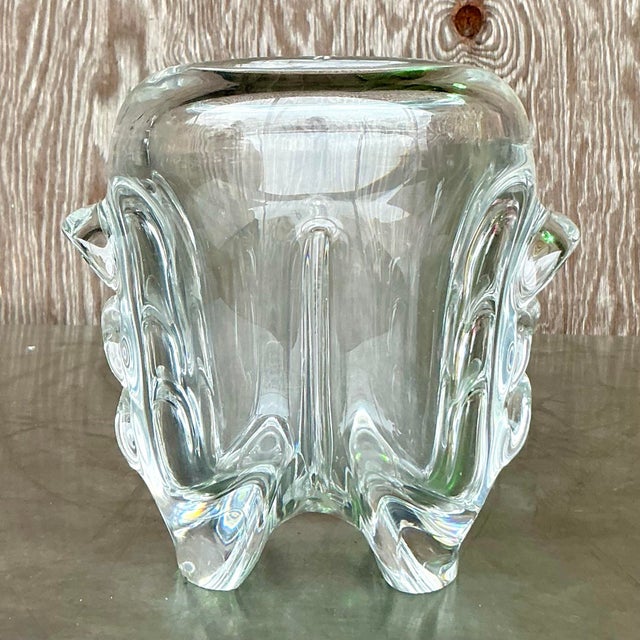 Vintage Regency Val St Lambert Crystal Vase For Sale In West Palm - Image 6 of 12