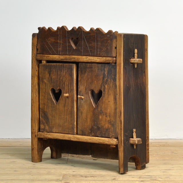 Folk Art Romanian Cabinet, 1950 For Sale - Image 6 of 11