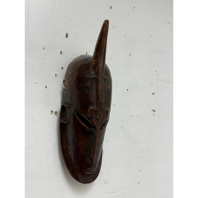 African African Hand Carved Wood Wall Mask For Sale - Image 3 of 12