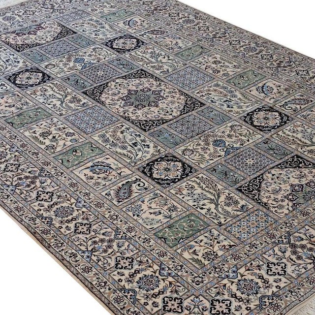 Hand-Knotted Nain Rug in Wool and Silk For Sale - Image 3 of 5