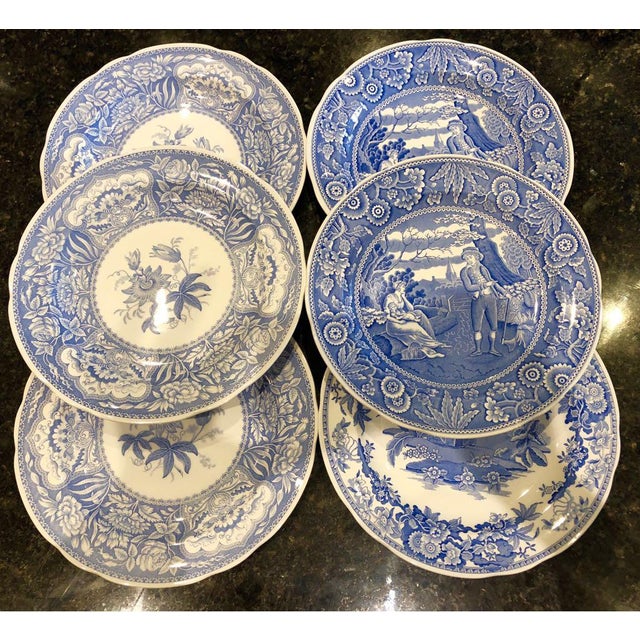 Spode Blue & White Plates Set of 6 Chairish