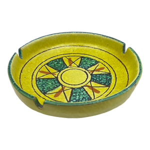 1960s Italian Pottery Fat Lava Tray With Sunburst Design