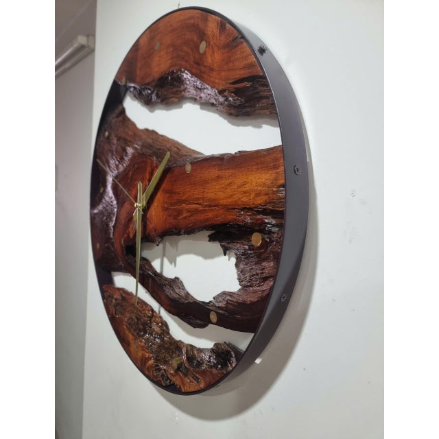 Contemporary Flow of Time – One-of-a-Kind Handcrafted Driftwood Wall Clock Sculpture For Sale - Image 3 of 18