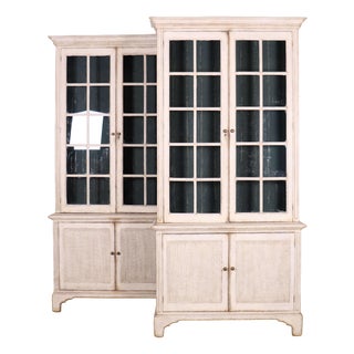 Swedish Painted Bookcases, Set of 2 For Sale