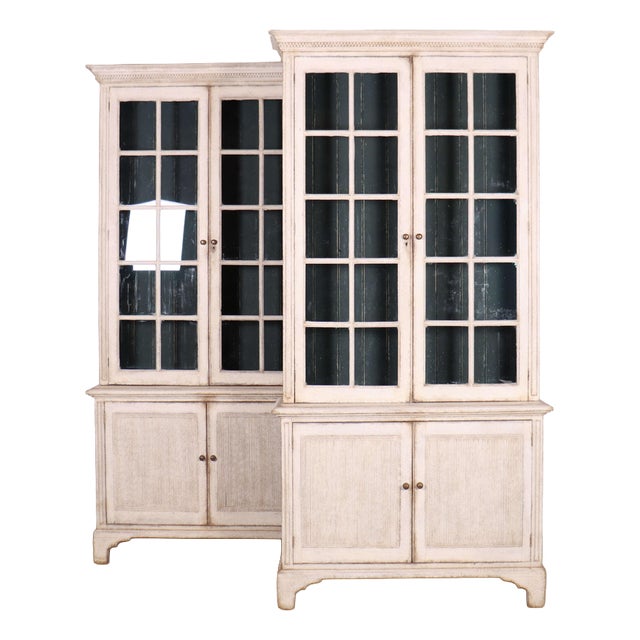Swedish Painted Bookcases, Set of 2 For Sale