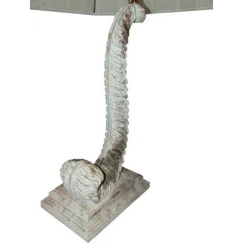 Lamp made from an early 19th-century architectural fragment in the form of a feather. It has been fitted with a custom...