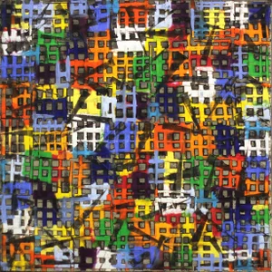 Abstract Original Artwork, "Color Block 15-12" by Petra Ros-Nickel