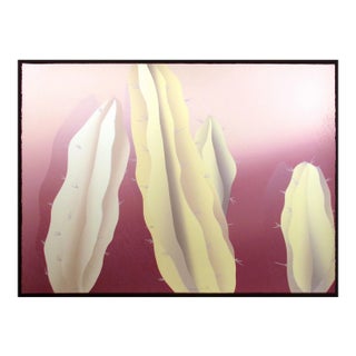 Nancy Denison "Yellow Cacti" Signed Numbered Serigraph Unframed For Sale