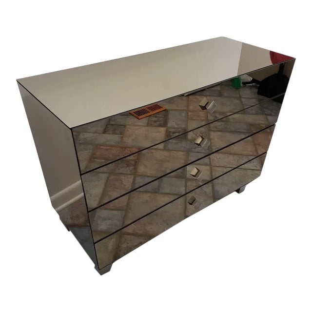 Contemporary Contemporary Bronze Smoked Mirrored Four-Drawer Chest For Sale - Image 3 of 10