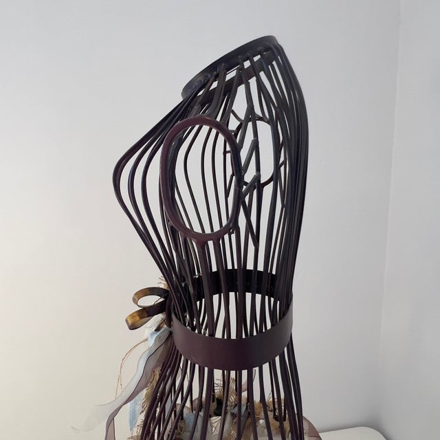 2010s Antique Style Victorian Rustic Dress Form Mannequin Metal Wrought Iron Shabby Chic For Sale - Image 5 of 16