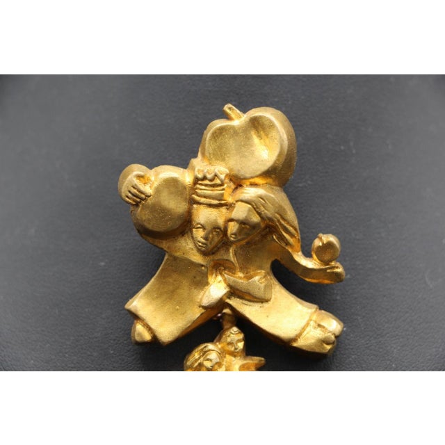 Brooch in Gilt Bronze by Line Vautrin, 1950s For Sale - Image 4 of 8