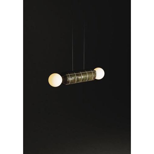 Navazi Medium Horizontal Lamp in Burnished Copper and Frosted Glass by Svitanok For Sale - Image 6 of 18
