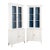 Pair, 19th Century Tall White Painted Pine Bookcases Display Cabinets For Sale