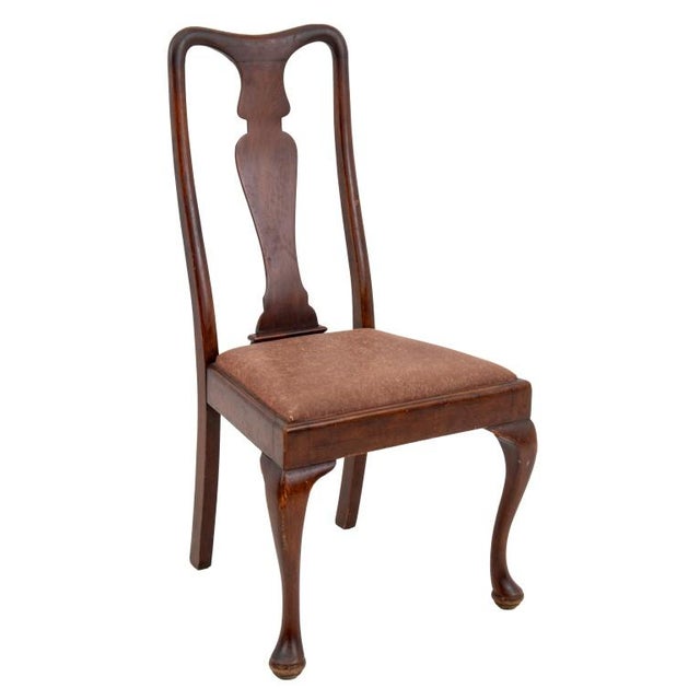 Mid 20th Century Queen Anne Style Walnut Dining Chairs, 4 For Sale - Image 5 of 5