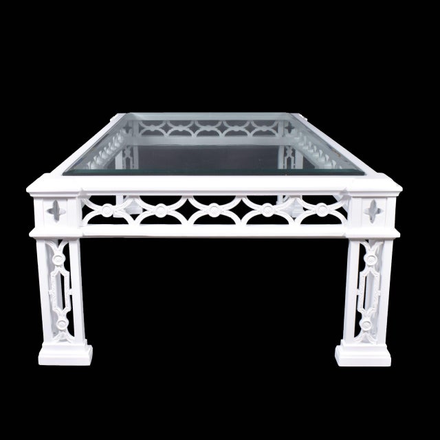 Hollywood Regency Rectangular Hollywood Regency Large Coffee Table For Sale - Image 3 of 5