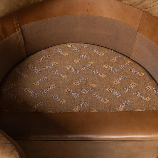 Vintage 20th Century Italian Brown Leather Armchairs from Lev & Lev, 1970s, Set of 2 For Sale - Image 11 of 18