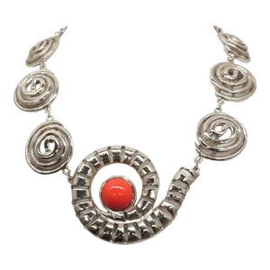 Vintage 1970s Signed Ugo Correani Italy Modernist Cabochon Necklace