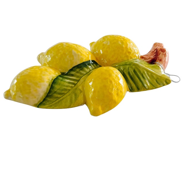 Vintage-Style Italian Majolica Lemon Wall Plaques by Bassano Del Grappa Ceramiche - Pair For Sale - Image 11 of 13
