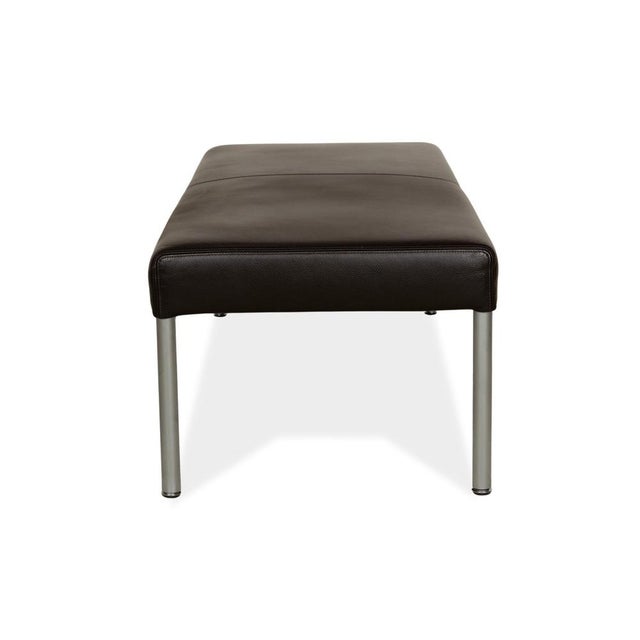 Living Platform Leather Stool in Dark Brown from Walter Knoll For Sale - Image 5 of 8