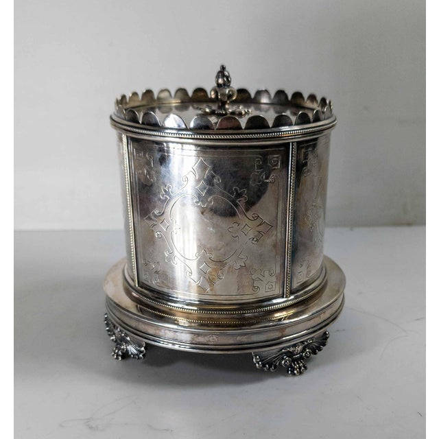 English 19th Century English Sheffield Silverplate Biscuit Jar For Sale - Image 3 of 15