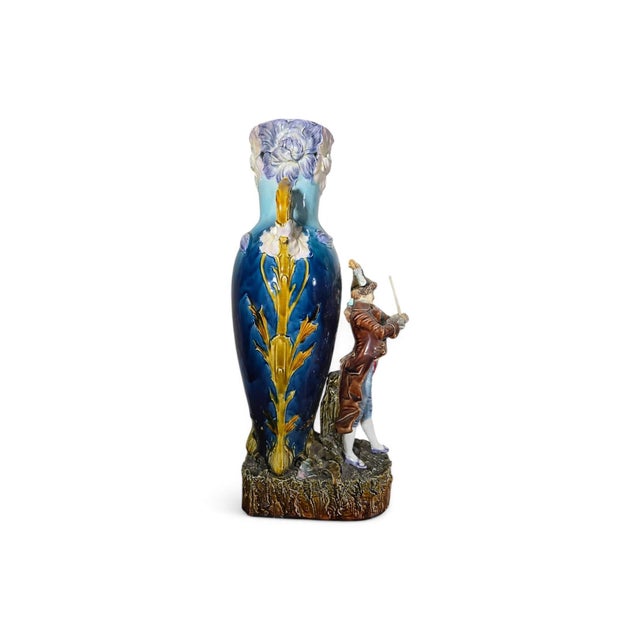 Art Nouveau Enamelled Ceramic Vases, 1890, Set of 2 For Sale - Image 12 of 14