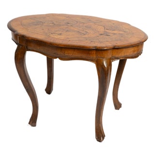 Biedermeier Burl Walnut Side Table For Sale