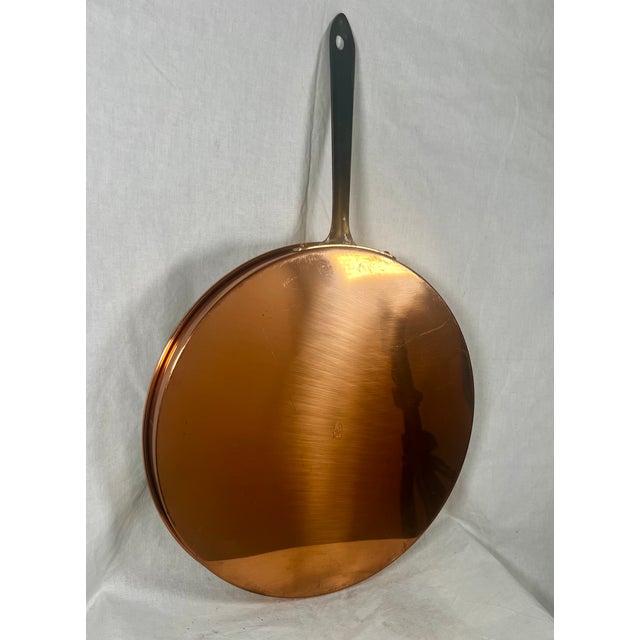 Metal Vintage European Copper & Brass Crepe Pan For Sale - Image 7 of 10