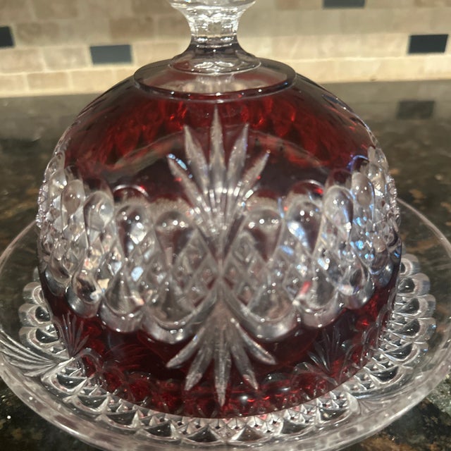 Antique Royal Crystal-Ruby Flash Covered Butter Dish For Sale - Image 4 of 8