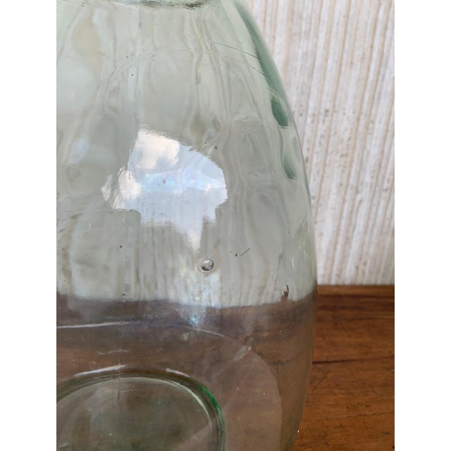 Transparent Large French Blown Clear Glass Demijohn Bottle For Sale - Image 8 of 18