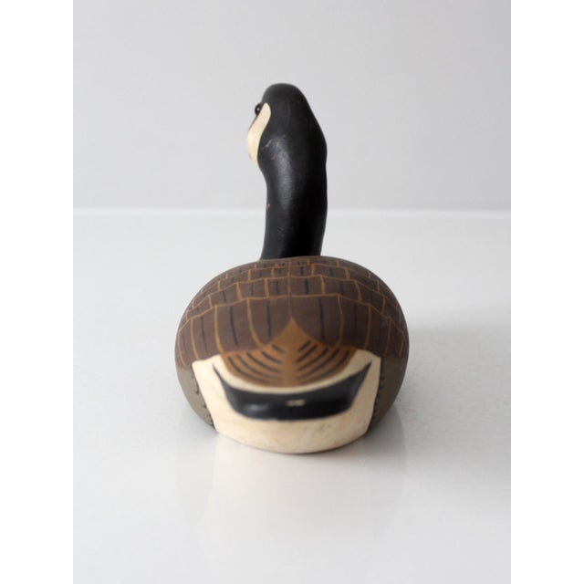 Mid-Century Modern Vintage Hand Carved Painted Canada Goose Decoy For Sale - Image 3 of 17