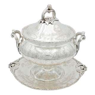 Silver Soup Tureen with Floral Motifs For Sale