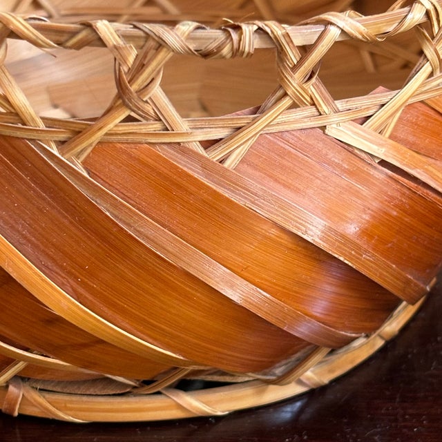 Mid-20th Century Graduated Rattan Planter Baskets — Set of 3 For Sale - Image 11 of 12
