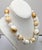 1980s Vintage 1980s Signed Givenchy White & Gold Ying Yang Beaded Necklace For Sale - Image 5 of 9