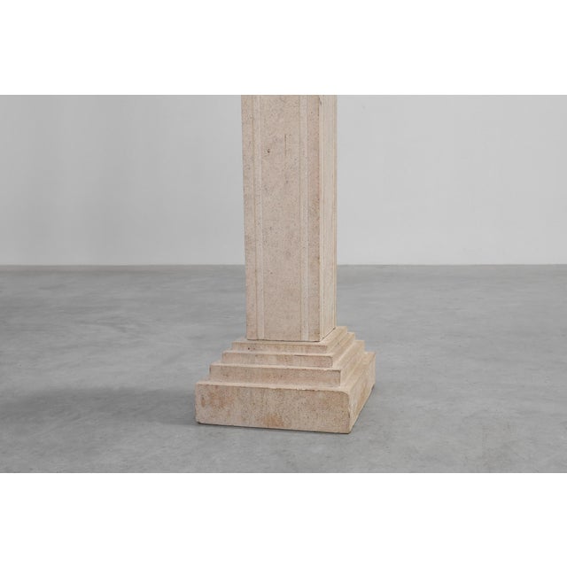 Mid-Century Console in Beige Stone, France, 1960s For Sale - Image 9 of 11