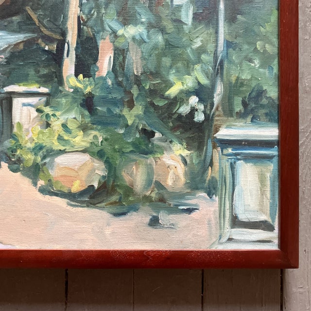 Impressionist 1970s Vintage American Impressionist Botanic Park Scene Painting For Sale - Image 3 of 4