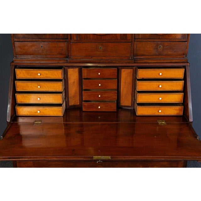 Biedermeier Secretary in Mahogany Veneer For Sale - Image 14 of 18
