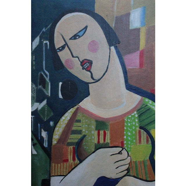 1960s Béla Kádár (Attr.) — Modernist Figural Composition With Reclining Nude and Cat For Sale - Image 13 of 14