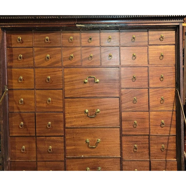 American 18th Century Mahogany Fall-Front Desk Cabinet on Separate Stand - With Dovetailed Drawers For Sale - Image 3 of 10