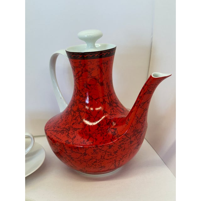 Ceramic 1960s Porcelanas Bidasoa for Block Collection: Demitasse Coffee/Espresso Set With España Flamenco Pattern - 17 Pieces For Sale - Image 7 of 12