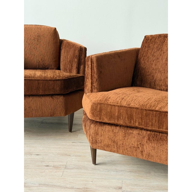 Mid-Century Lounge Chair in Chocolate Chenille For Sale - Image 4 of 12