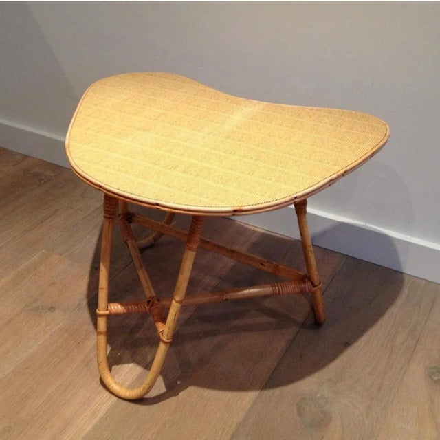 1970s French Small Free From Rattan Coffee Table Attributed to Audoux Minet For Sale - Image 6 of 7