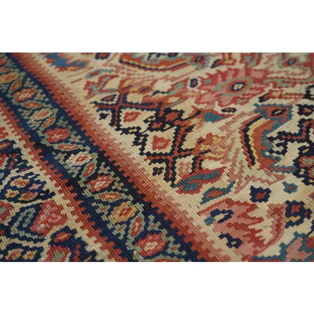 Antique Senneh Kilim Rug 4'7'' x 6'8'' For Sale - Image 10 of 10