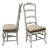 Vintage French Provincial Ladder Back Chairs W Linen Seats: A Pair For Sale