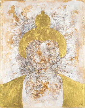 Sax Berlin Golden Buddha: Oil and Gold Leaf on Canvas 2013