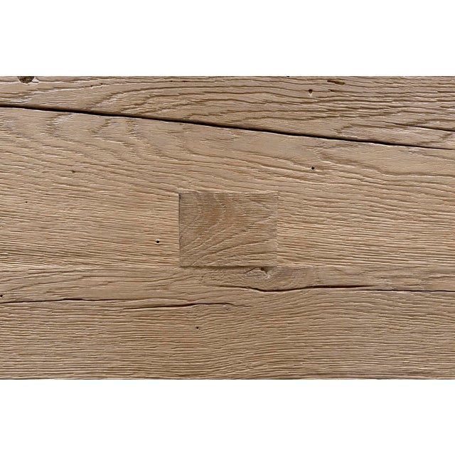 Late 20th Century Modern Oak on Geometric Steel Base Dining Table For Sale - Image 4 of 8