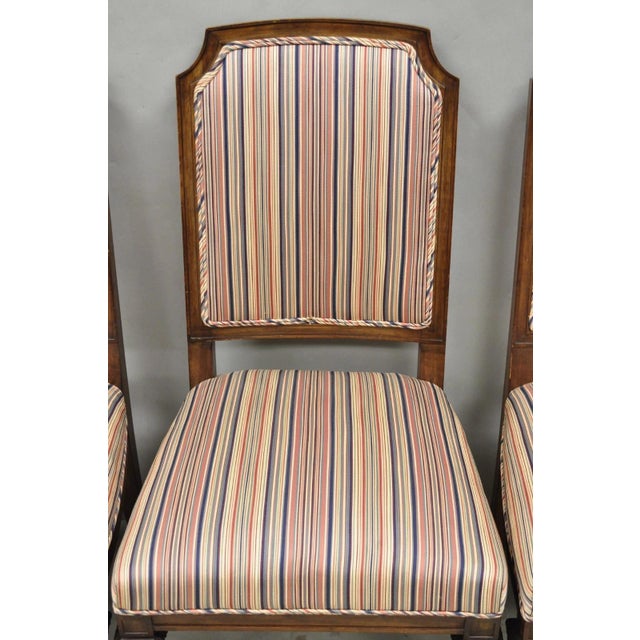 Mid 20th Century Vintage French Country Provincial Style Carved Walnut Dining Side Chair Set of 4 For Sale - Image 5 of 15