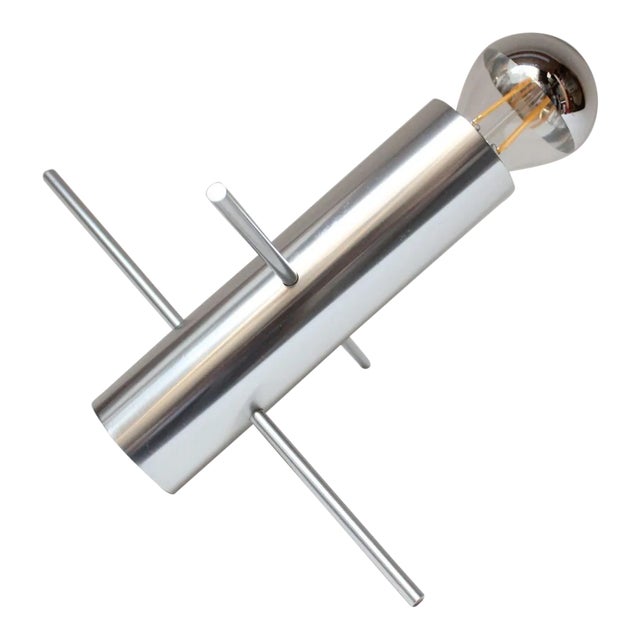 Vintage Dutch Aluminum 'Krekel' / 'Cricket' Table Lamp by Otto Wach for Raak For Sale