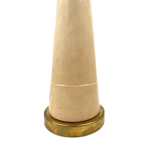 Conic Parchment and Brass Table Lamp, France, 1960s For Sale - Image 15 of 18